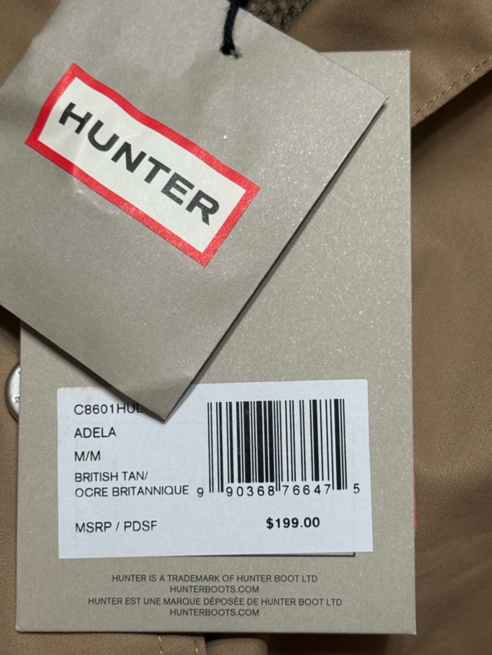 Hunter Adela Women's Hooded Trench Coat in Beige M - Picture 5 of 6